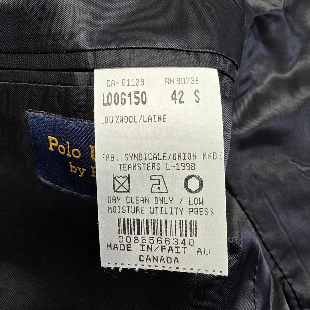 Ralph Lauren Polo University Club Blazer Jacket 100% Wool Gray‎ 42 S